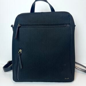 The Sak Olvera Metro Backpack Black Quilted Embossed Neoprene